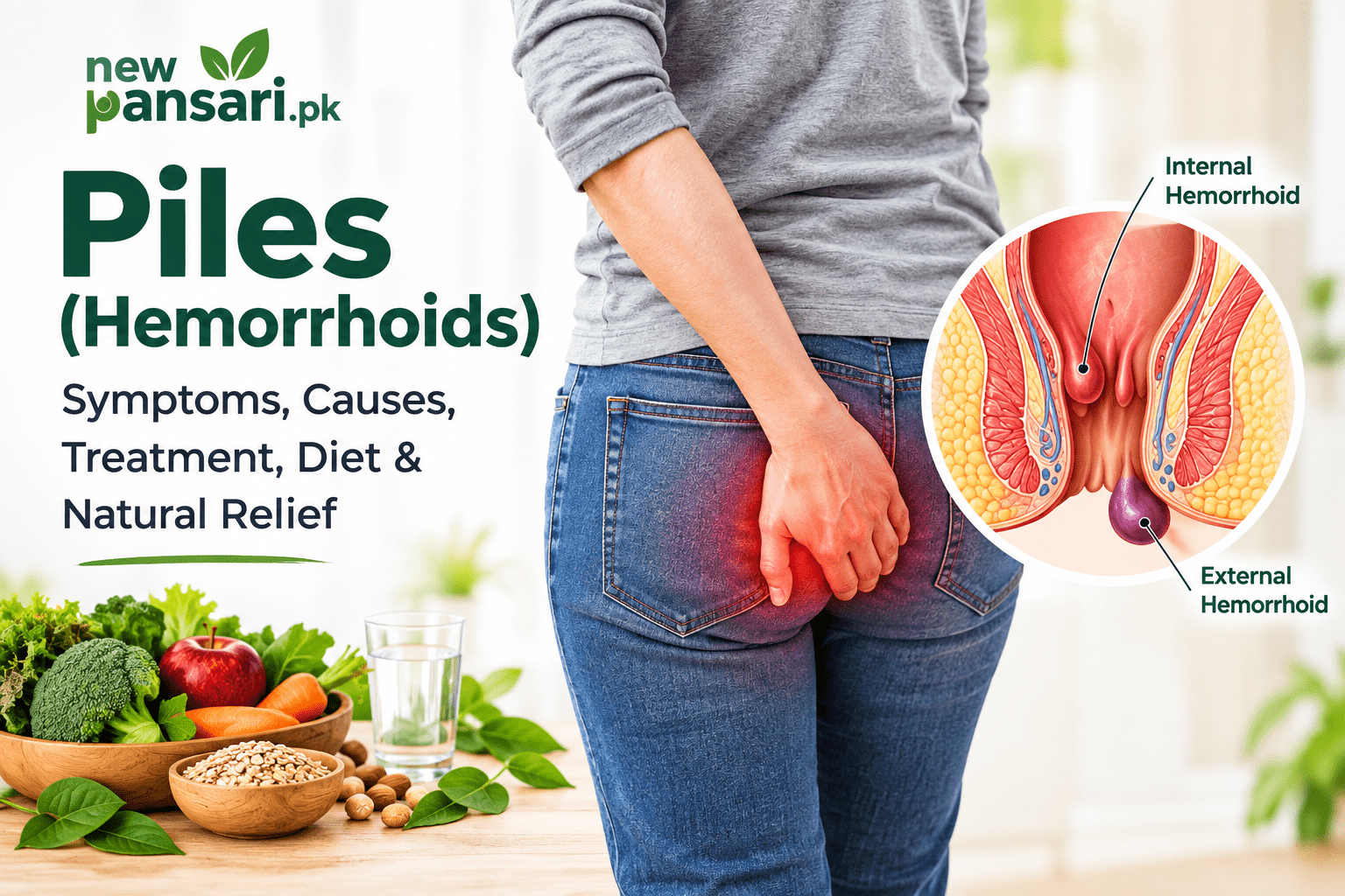 Piles (Hemorrhoids): Symptoms, Causes, Types, Treatment, Diet & Natural Relief 100% Guide
