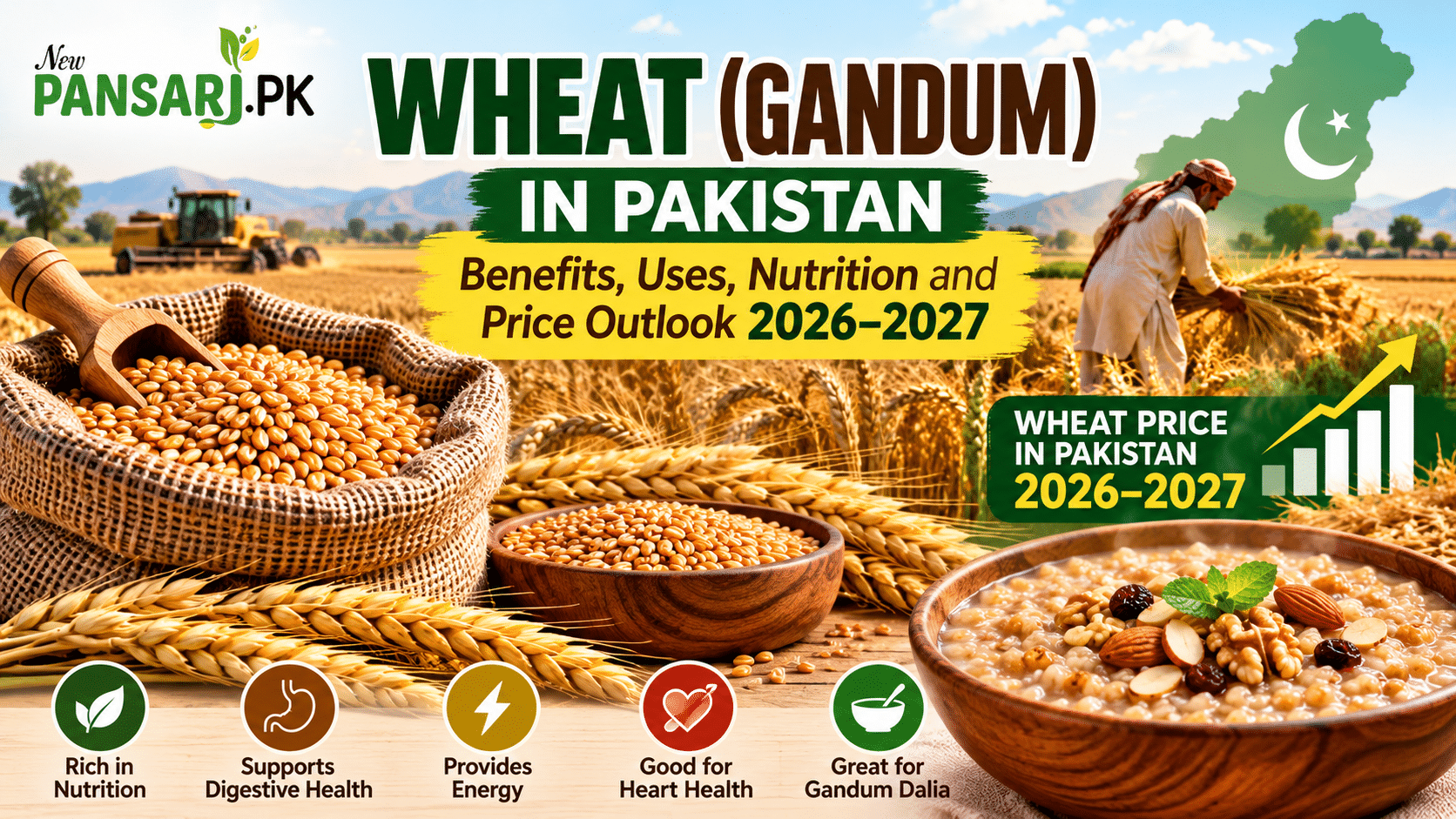 Wheat (Gandum) in Pakistan: Benefits, Uses, Nutrition and Price Outlook 2026–2027