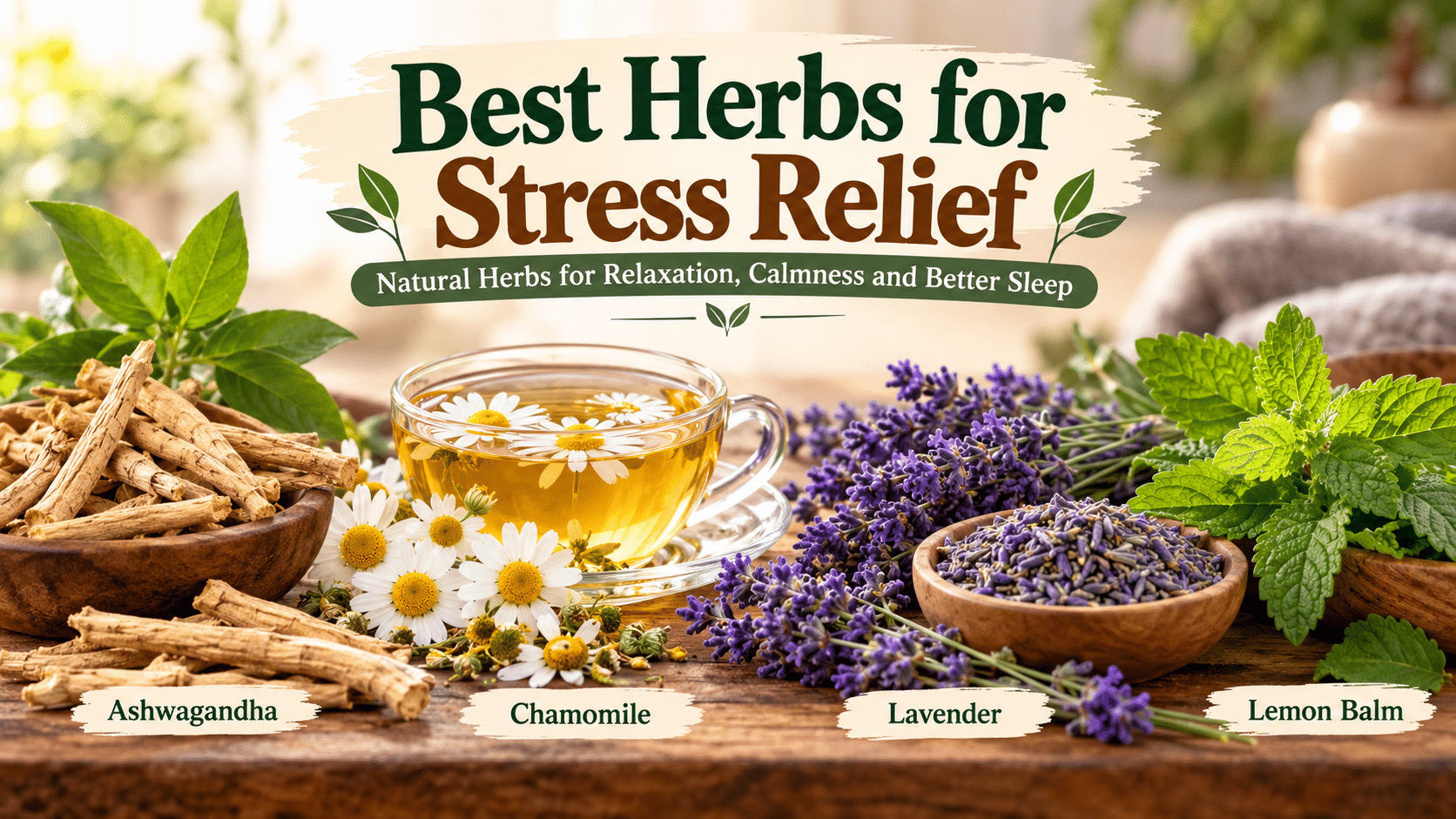 Best Herbs for Stress Relief: 8 Natural Herbs for Relaxation, Calmness, and Better Sleep