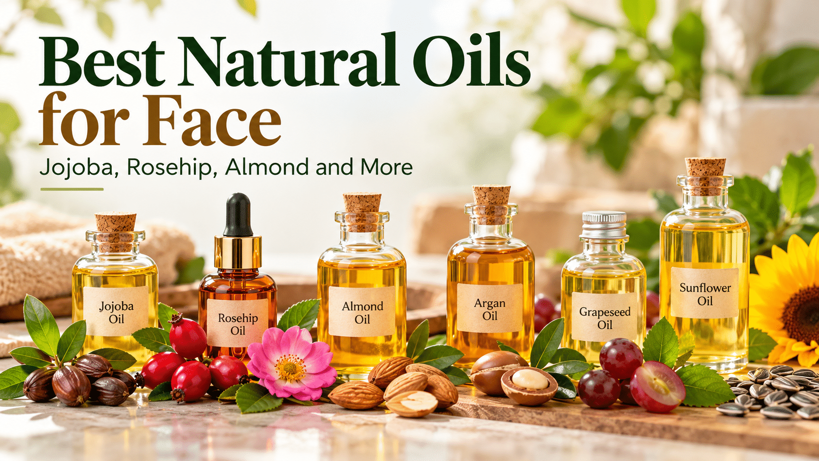 Best Natural Oils for skincare: Jojoba, Rosehip, Almond and More 100% Guide