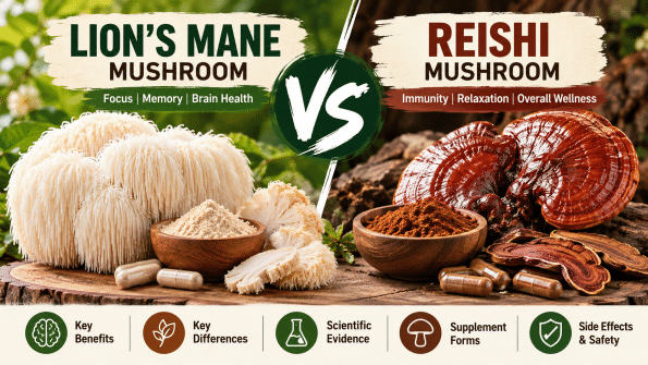 Lion’s Mane Mushroom vs Reishi Mushroom: Benefits, Differences, and Which Is Better?