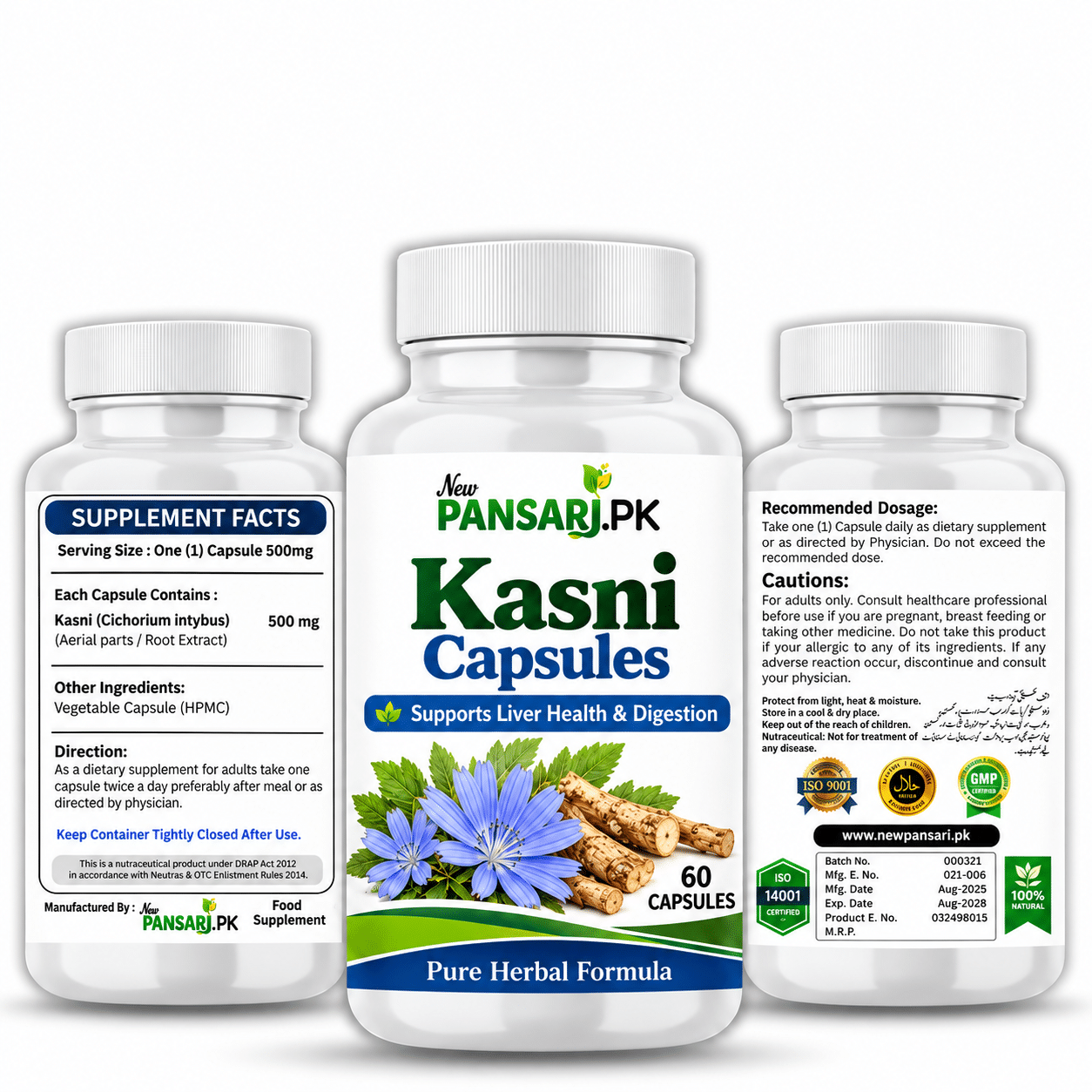 Kasni Capsules Chicory Capsules – Cichorium intybus 100% Pure Kasni Capsules Chicory Capsules – Cichorium intybus 100% Pure