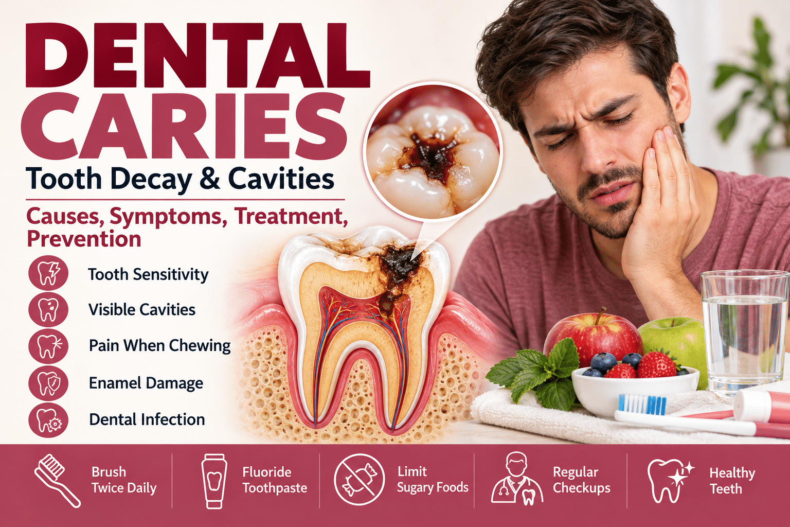 Dental Caries: A Comprehensive Guide to Causes, Symptoms, Stages, Treatment, and Prevention